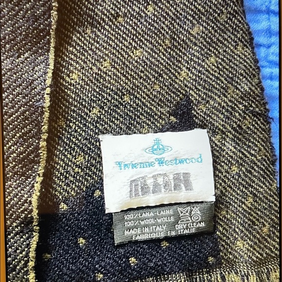 VIVIENNE WESTWOOD ORBIT LOGO WOOL LONG SCARF ITALY - Picture 9 of 9